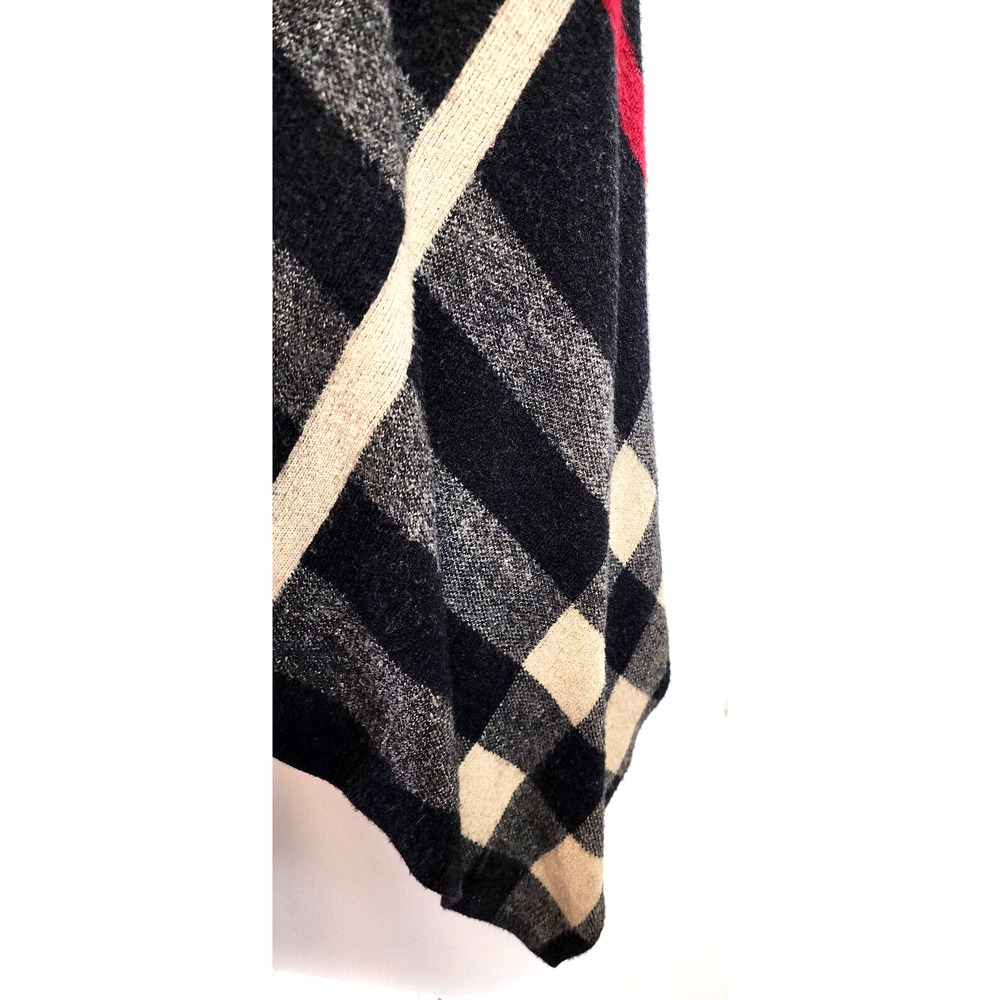 Como Vintage Multicolor Plaid Open Front Sleeveless Long Sweater Vest Size 1X - Picture 5 of 11